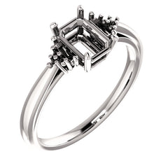 14K or 18K Silver, White, Gold or Platinum Diamond 7 x 5 mm Emerald Engagement Ring, from...