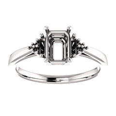 14K or 18K Silver, White, Gold or Platinum Diamond 7 x 5 mm Emerald Engagement Ring, from...