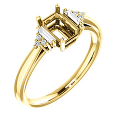 14K or 18K Silver, White, Gold or Platinum Diamond 7 x 5 mm Emerald Engagement Ring, from...