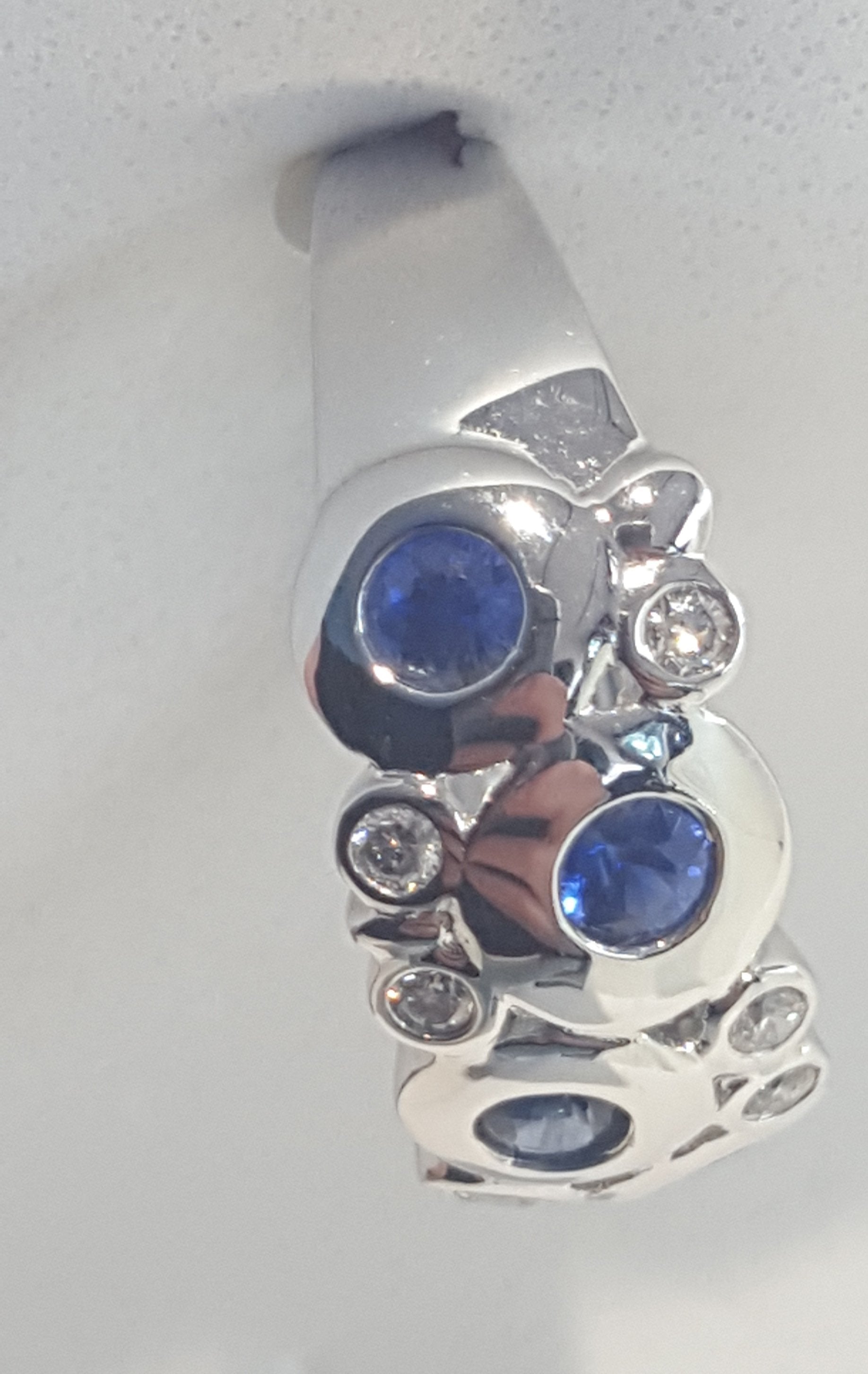 Women's Silver Blue Stone Ring #22