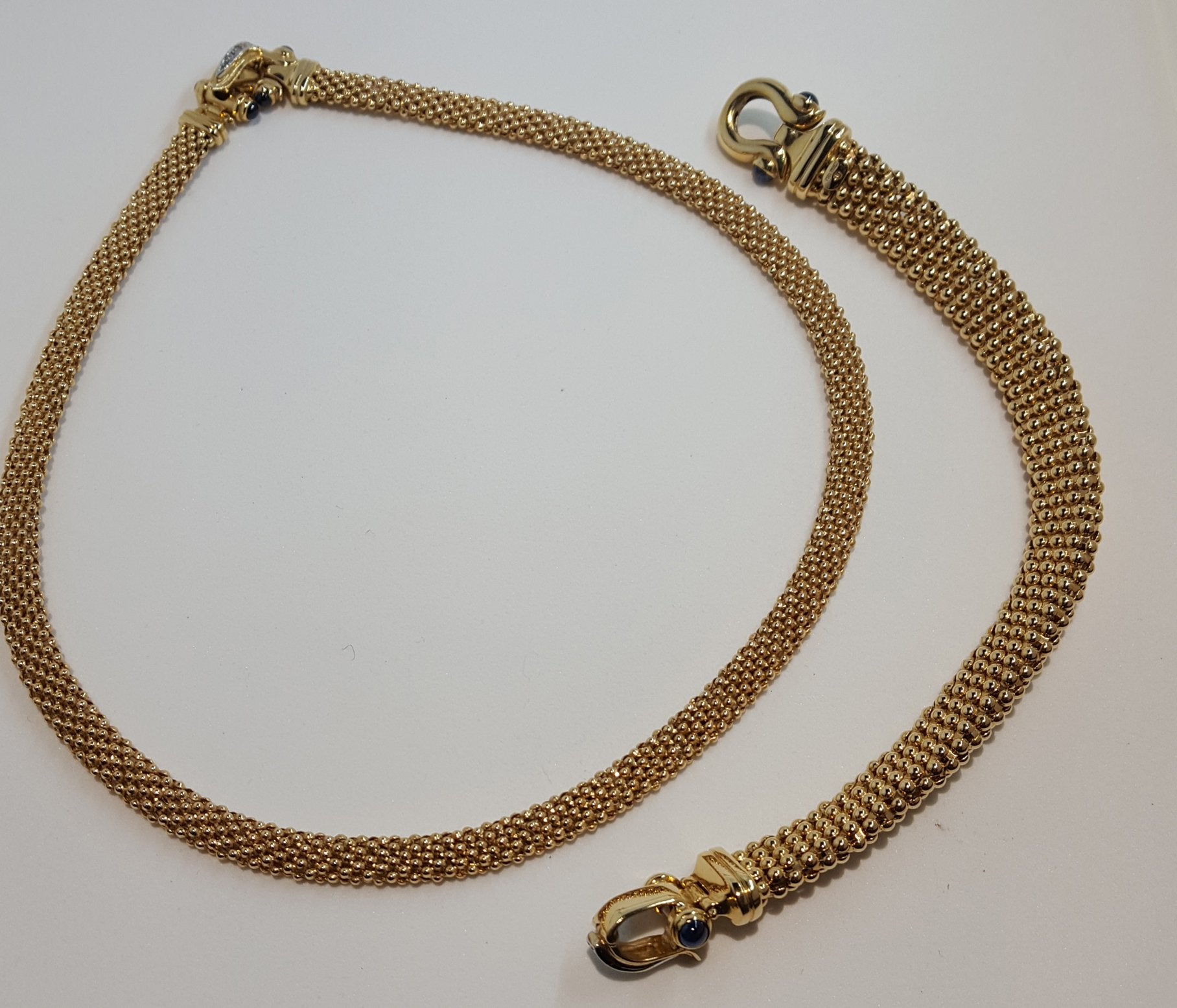 Gold Women's Vintage Italian Necklace and Bracelet Set #2