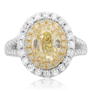 Ladies Oval Yellow Diamond Engagement Ring