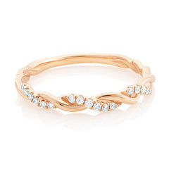 Diamond Twist Band White Gold-Rose-Gold