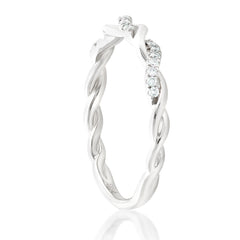 Diamond Twist Band White Gold-Rose-Gold