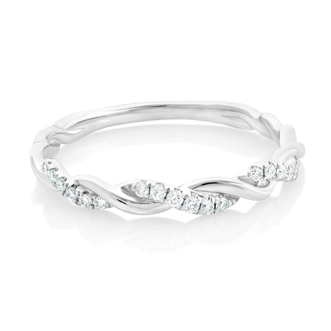 Diamond Twist Band White Gold-Rose-Gold