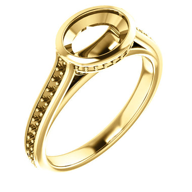 10K Rose 8x6 mm Oval Engagement Ring Mounting