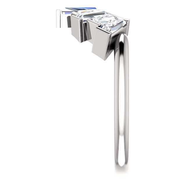 14K White 3/4 CTW Diamond Contour Band