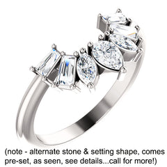 14K White 3/4 CTW Diamond Contour Band