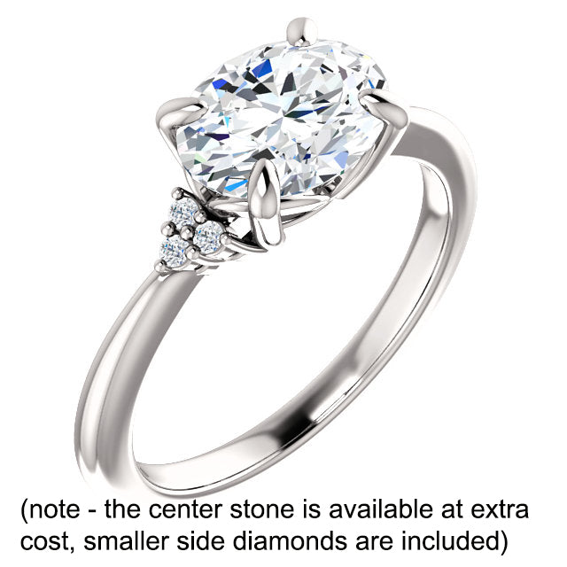 14K White 7x5 mm Emerald .05 CTW Diamond Semi-Set Engagement Ring