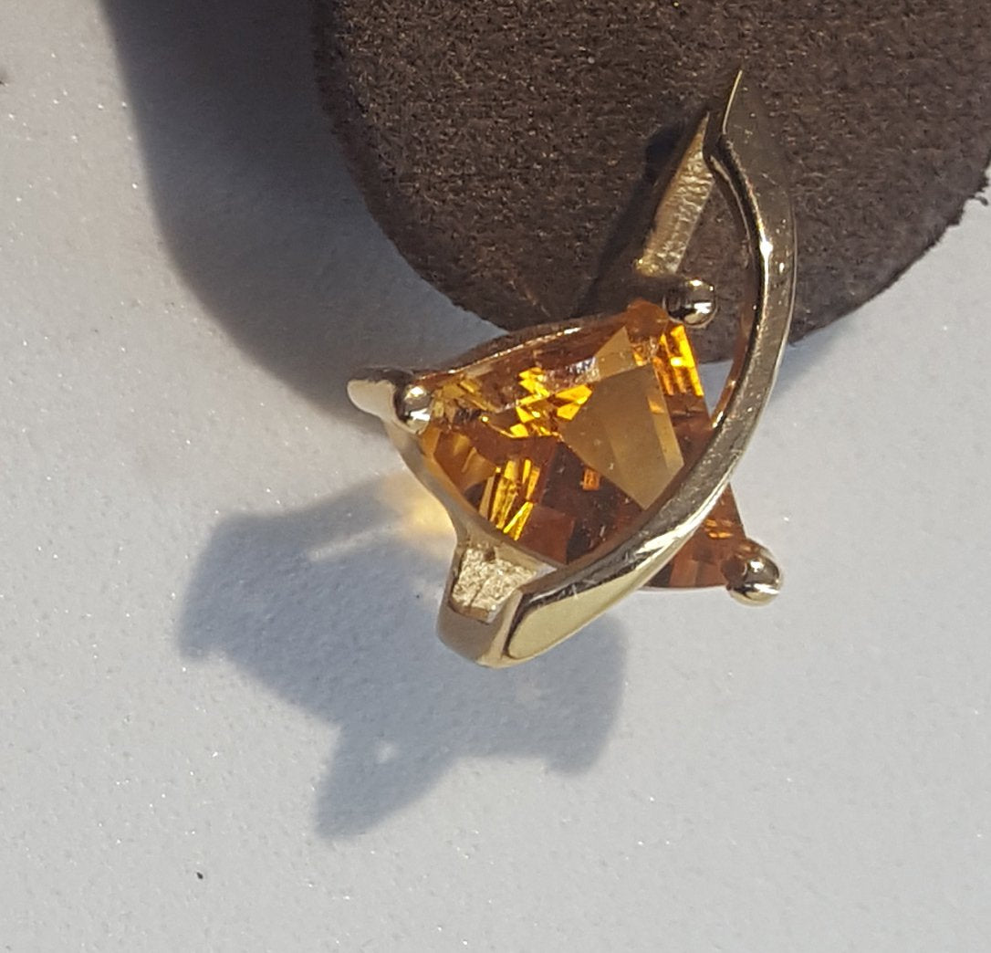 Women's Gold Citrine Earrings #12