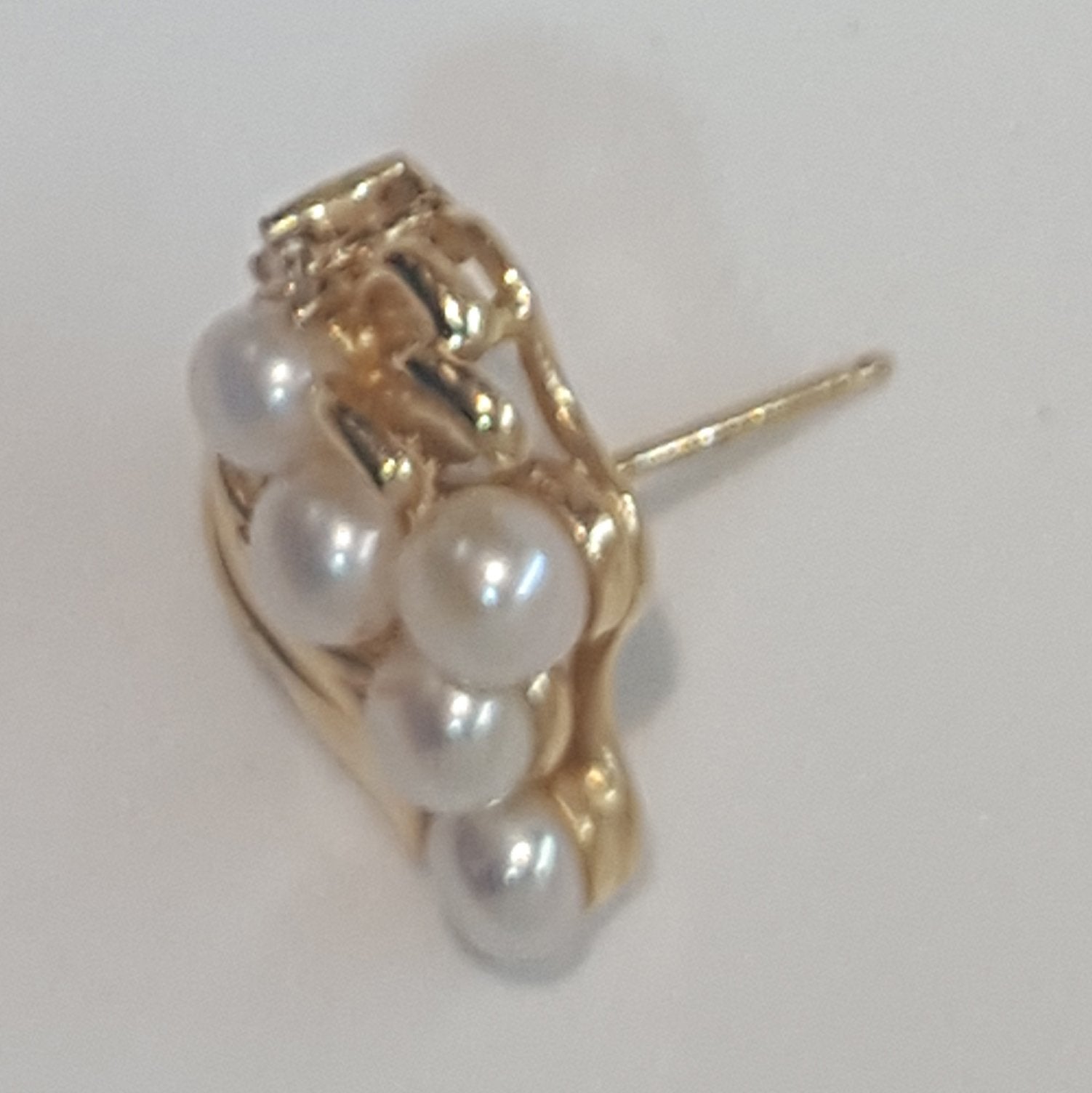 Women's Gold Pearl Ear Rings #17