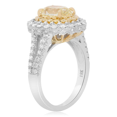 Ladies Oval Yellow Diamond Engagement Ring